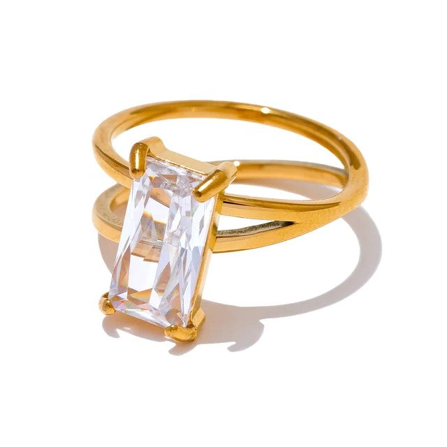 zirkonia ring goud rvs ringen stainless steel grote steen roestvrij staal