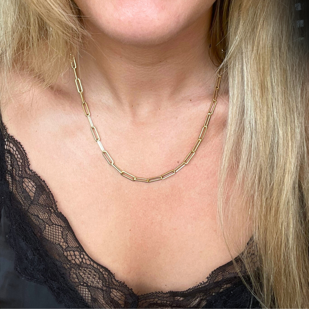 rvs gouden ketting roestvrijstaal stainless steel choker kettingen schakelketting