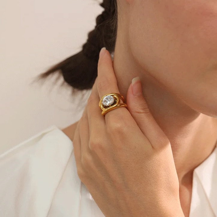 Lois | Chunky ring met Zirkonia