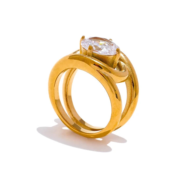 Lois | Chunky ring met Zirkonia