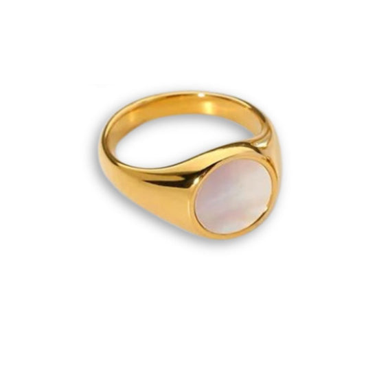 Pretty pearl | Zegelring met parelmoer