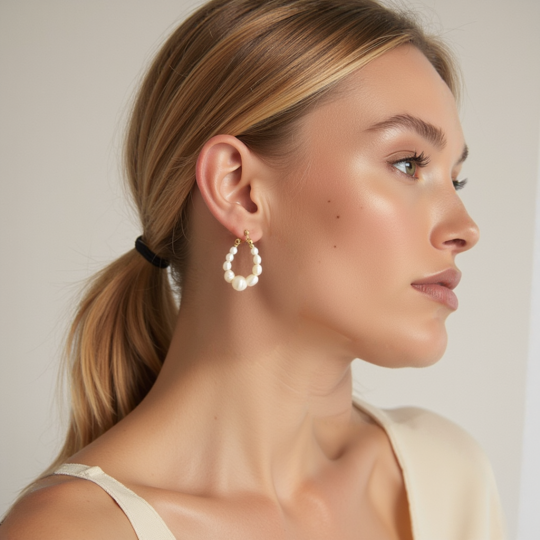 Handgemaakte parel oorbellen met gouden detail – elegante en tijdloze sieraden voor de bewuste vrouw
